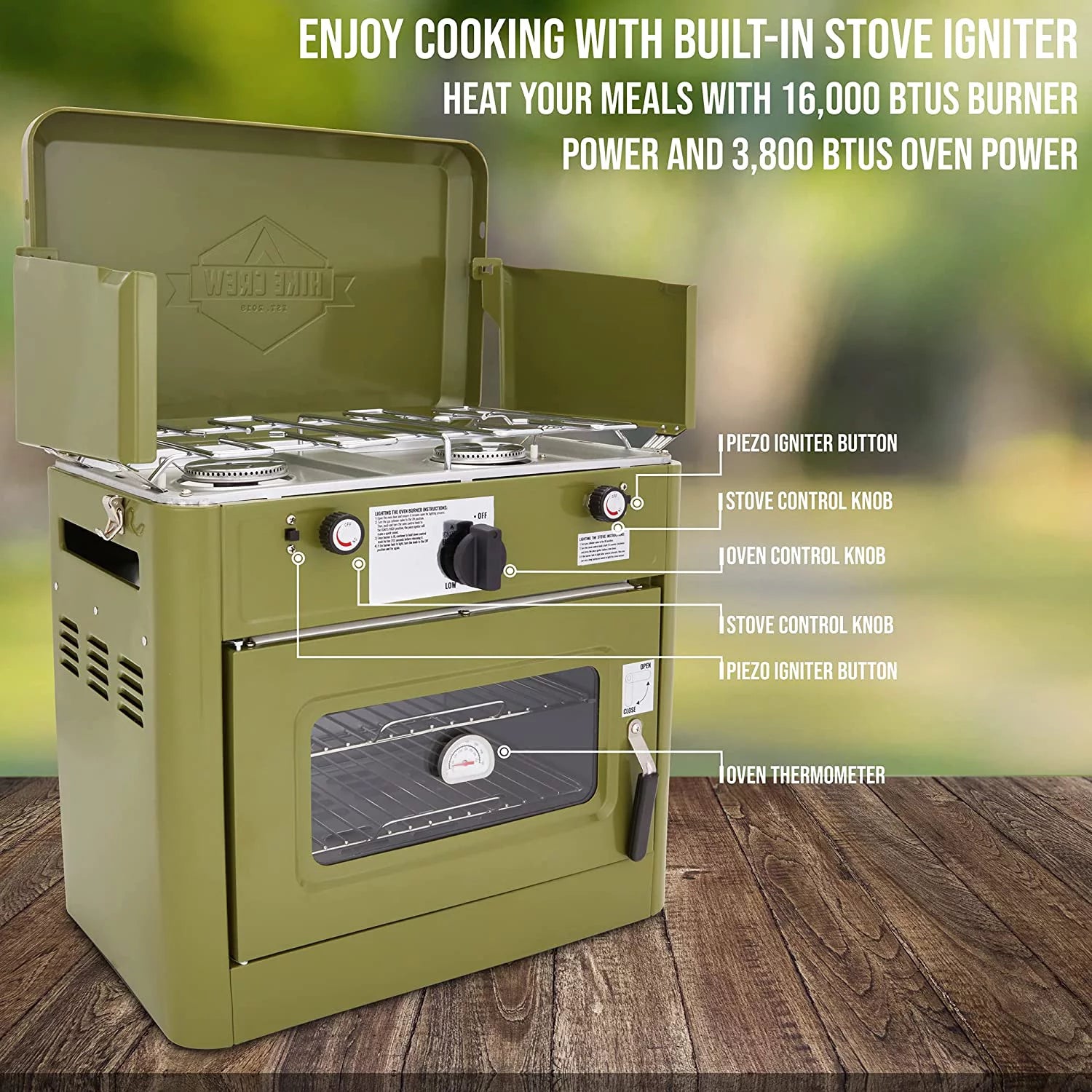Portable 2 Burner Gas Camping Oven with Carry Bag S658
