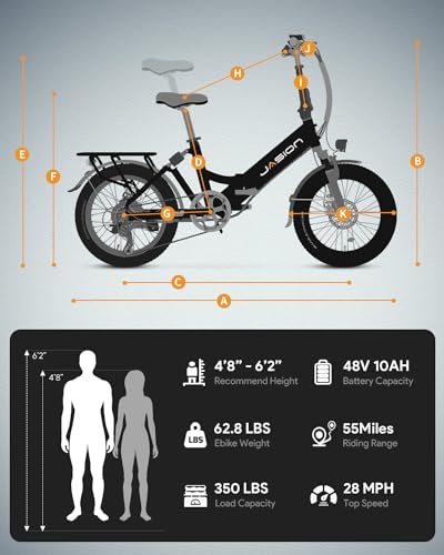 Folding Electric Bike for Adults, 1200W Peak Motor, 28MPH Max Speed, 48V 10AH Removable Battery, 20" Fat Tire M840673
