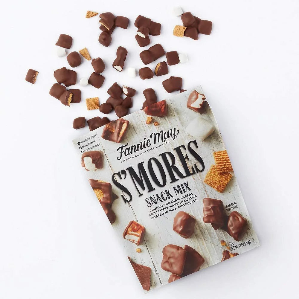 S'mores Snack Mix, Milk Chocolate Covered Mini Marshmallows and Graham Cereal, 18oz Bag I594798