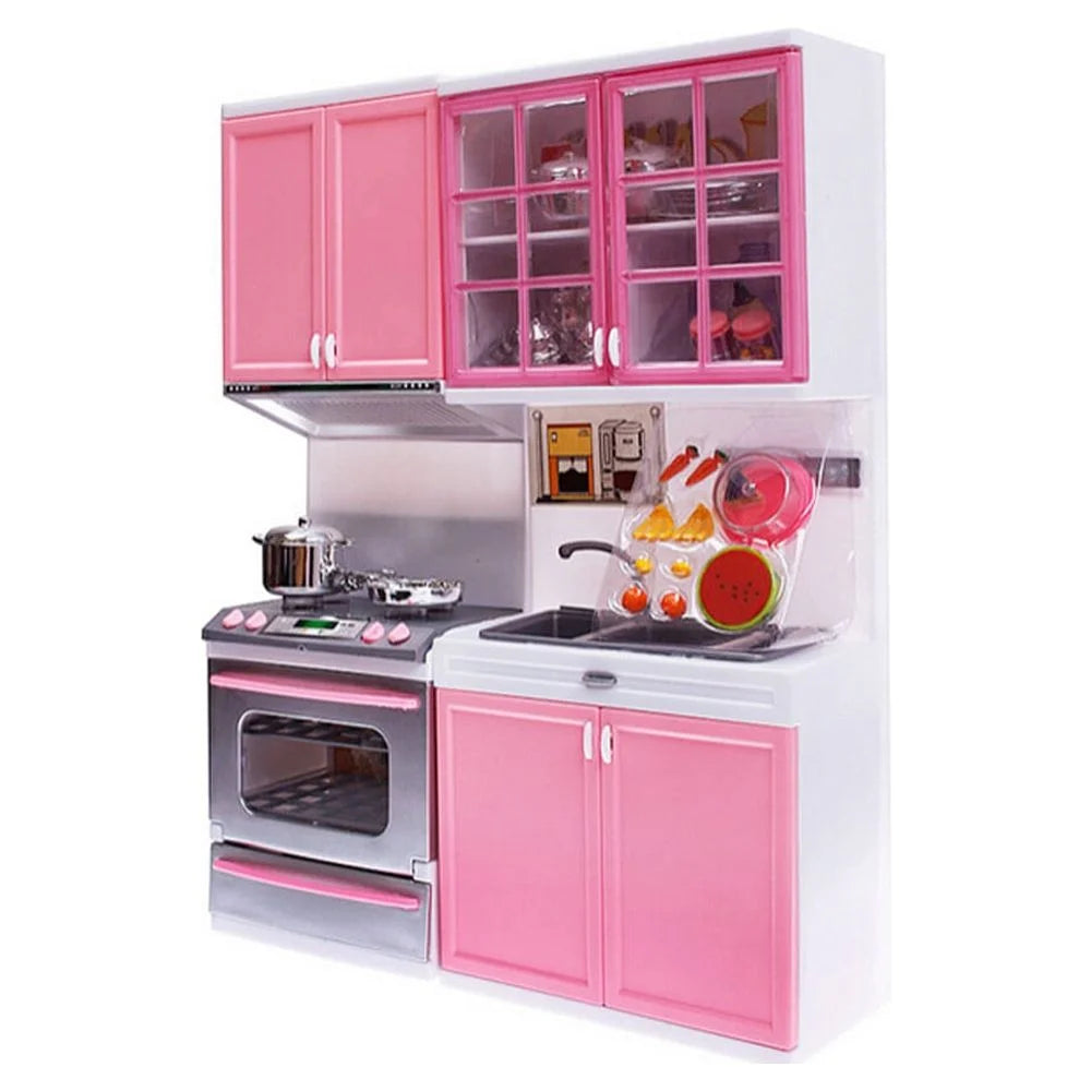 Fridja Mini Kids Kitchen Pretend Play Cooking Set Cabinet Stove Girls Toy, 12.5 x 9.5 x 3 inch