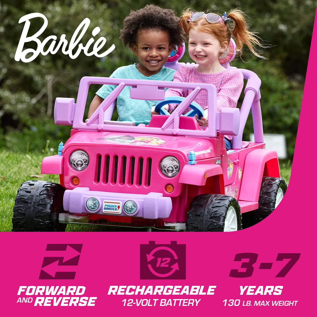 Barbie Jeep Wrangler Ride-On Toy with Music F399088