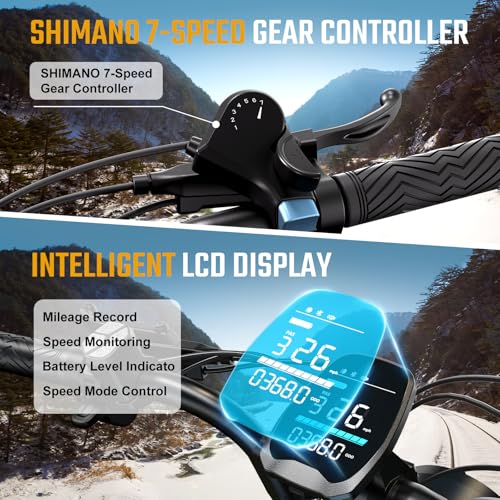 Electric Bike for Adults, 1500W Peak Brushless Motor, 28 MPH, 60 Miles, Fat Tire L32113