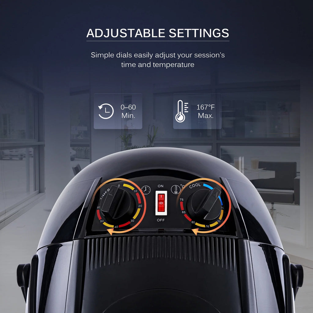 Professional Salon Stand Up Hood Hair Dryer, 1300W, Black B454