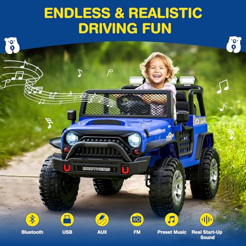 12V Kids Electric Ride On Car with Remote Control, 4-Wheel Suspension, Bluetooth Speaker P8629