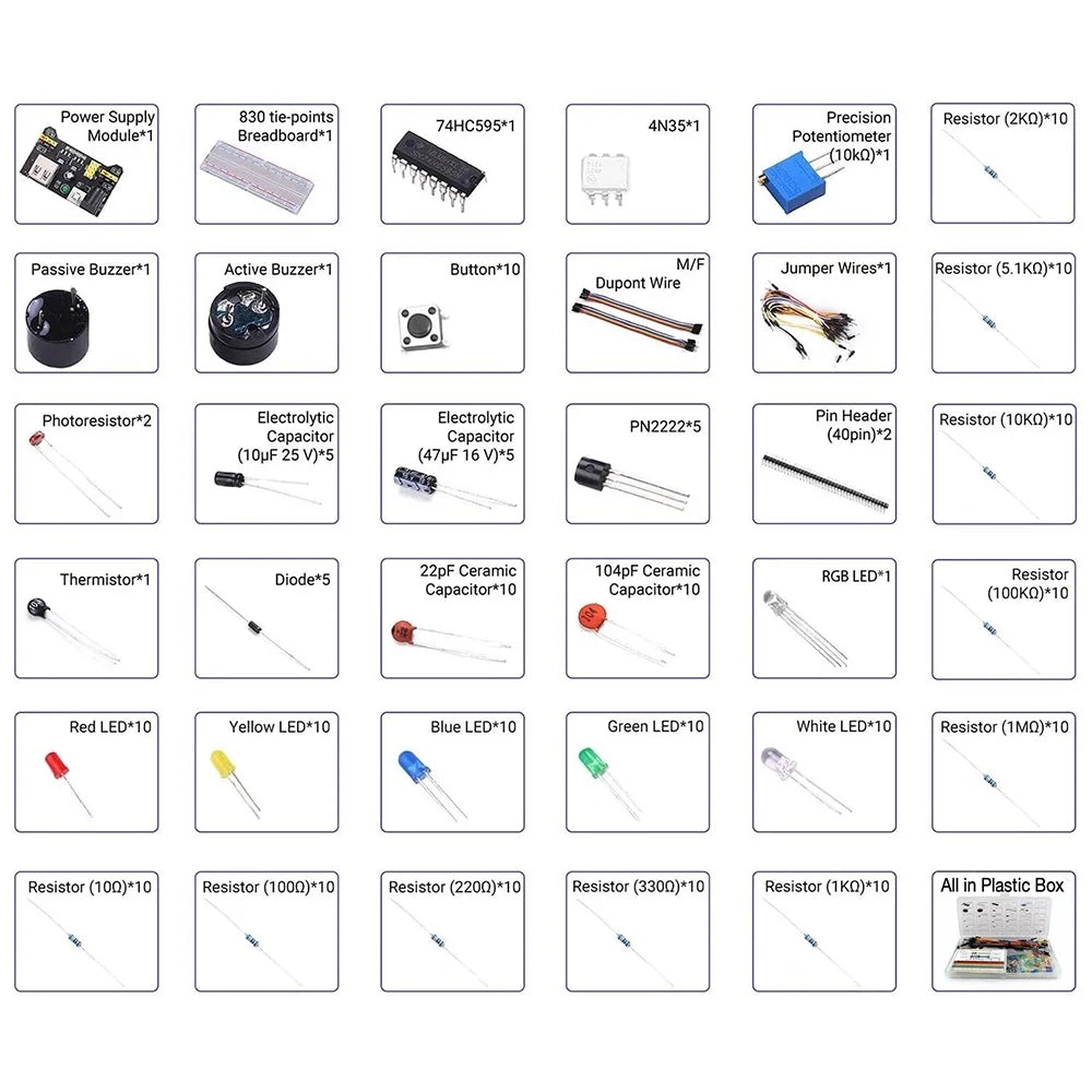 Electronic Components Kit, Precision Potentiometer Resistor with Wire O98581