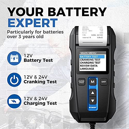 Car Battery Tester 12V 24V 100-2000CCA with Printer Y343474