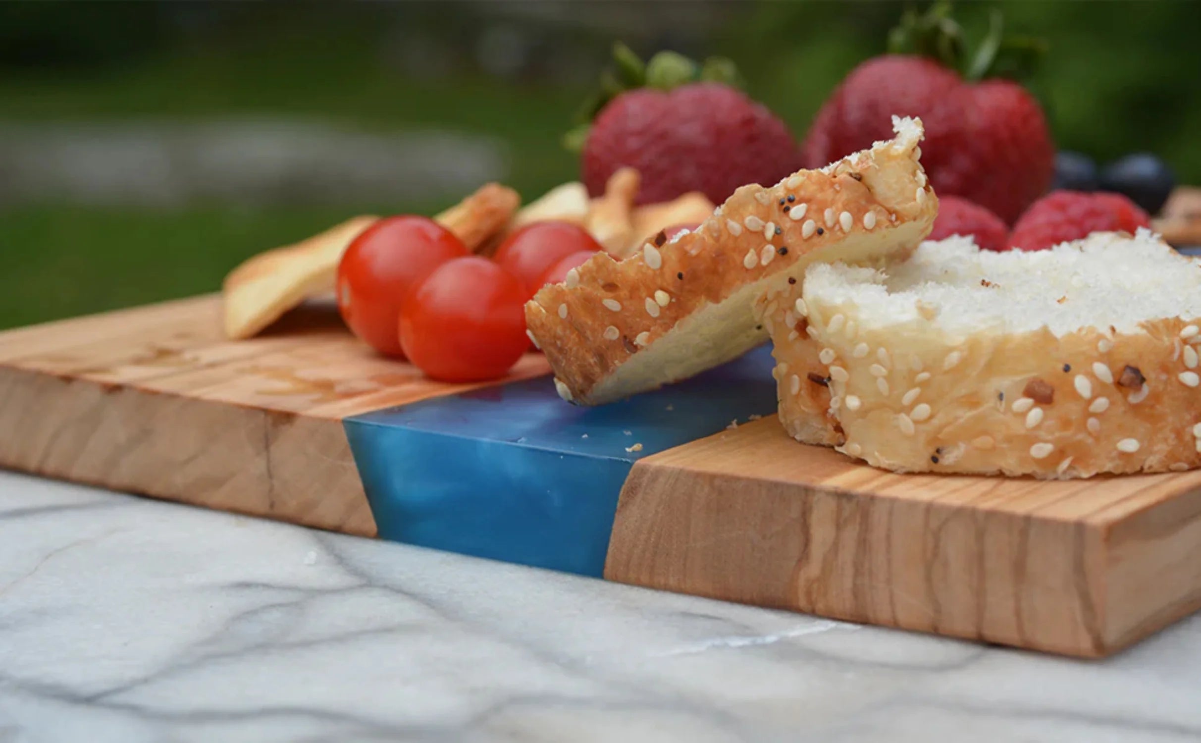 Blue Resin River Cheese Board Serving Tray O770