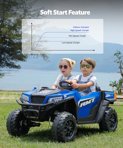 24V Ride on Car 2 Seater with Sun Shade, Dump Bed & Shovel, 4WD Electric Truck for Kids F44284
