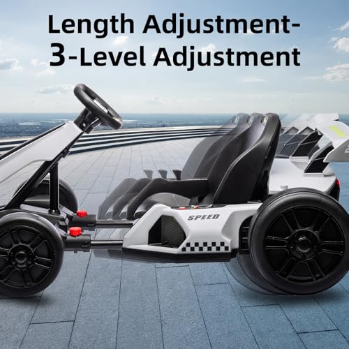 24V Electric Drift Go Kart for Kids, Adjustable Seat, 8mph C10094