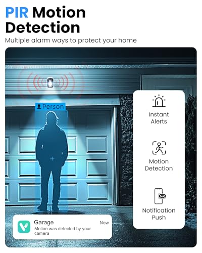 Wireless Outdoor Security Camera 2K Battery Powered WiFi, AI Motion Detection, Color Night Vision, IP66 Waterproof, 4 Pack R2584