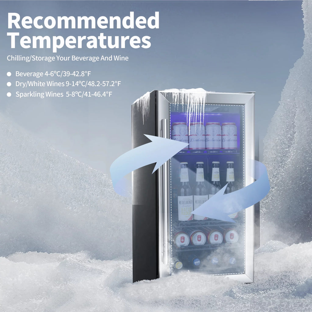 15 inch Beverage Refrigerator with Clear Glass Door and Digital Temperature Control K261627