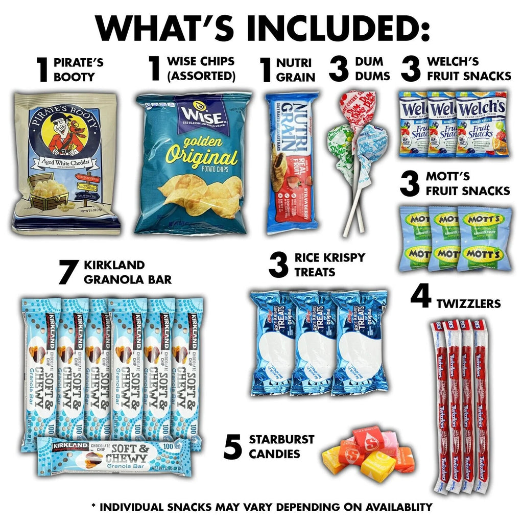 American Snack Variety Pack - 50 Pieces Chips, Cookies, Candy & Bars G991560