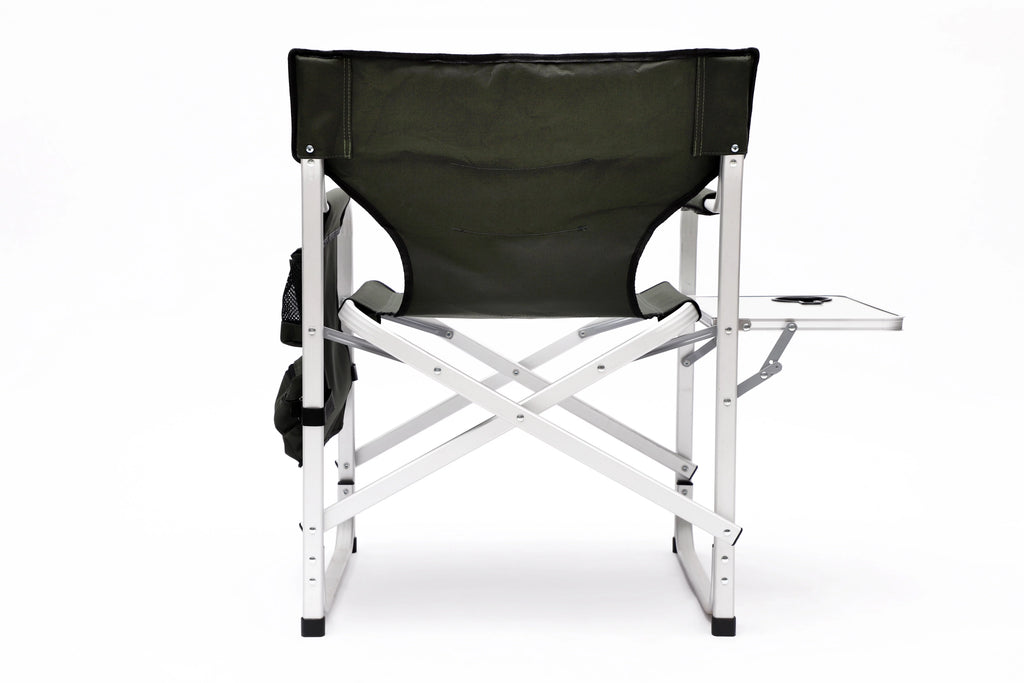 Padded Folding Outdoor Chair with Side Table and Storage Pockets Z2306