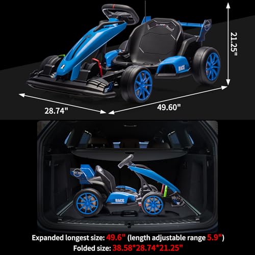 24V Electric Drift Kart for Kids with Adjustable Seat and 8.5MPH Speed Z339
