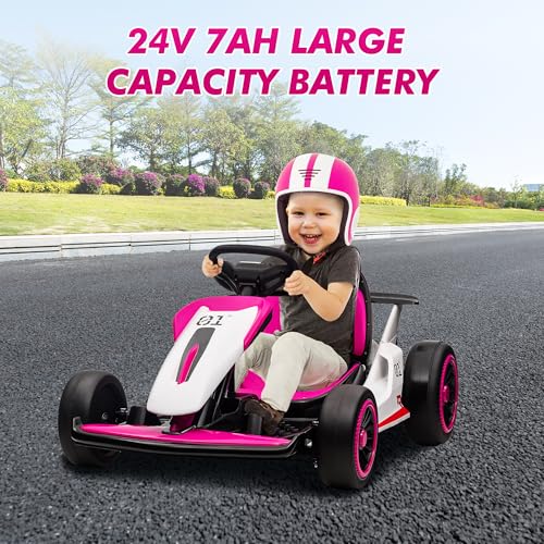 Electric Drift Kart with Adjustable Seat, 24V Ride On Toy for Kids G7951