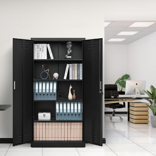 Metal Storage Cabinet with Adjustable Shelves, White W537131