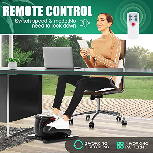 Under Desk Elliptical, Electric Leg Exerciser for Seniors Adults, Quiet Portable Seated Foot Pedal with Remote Control G7774