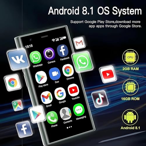 Mini Smartphone 3.0 Inch WiFi GPS Quad Core Android 8.1 Dual Sim HD Camera 2GB RAM 16GB ROM N523