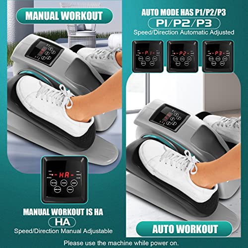 Under Desk Elliptical, Electric Leg Exerciser for Seniors Adults, Quiet Portable Seated Foot Pedal with Remote Control G7774