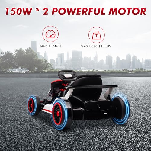 Electric Drift Kart with Adjustable Seat, 24V Ride On Toy for Kids G7951