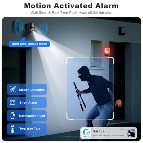 Solar Security Cameras Wireless Outdoor, 2K Pan/Tilt 360° View, WiFi, AI Motion Detection, Color Night Vision L50490