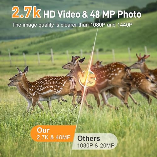 Trail Camera WiFi Bluetooth, 2.7K 48MP Night Vision Motion Activated M9653