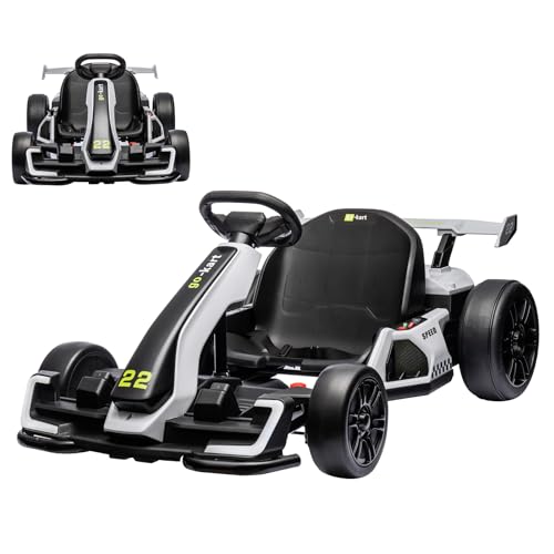24V Electric Drift Go Kart for Kids, Adjustable Seat, 8mph C10094