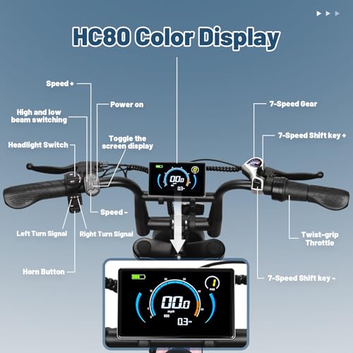 Electric Bike for Adults, 16" Fat Tire, 500W Motor, 20MPH K29448
