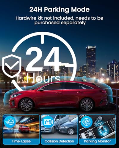 4 Channel Dash Cam 360° View, 1080P Front and Rear Inside, Left Right, Night Vision, 5G WiFi & APP Control I866