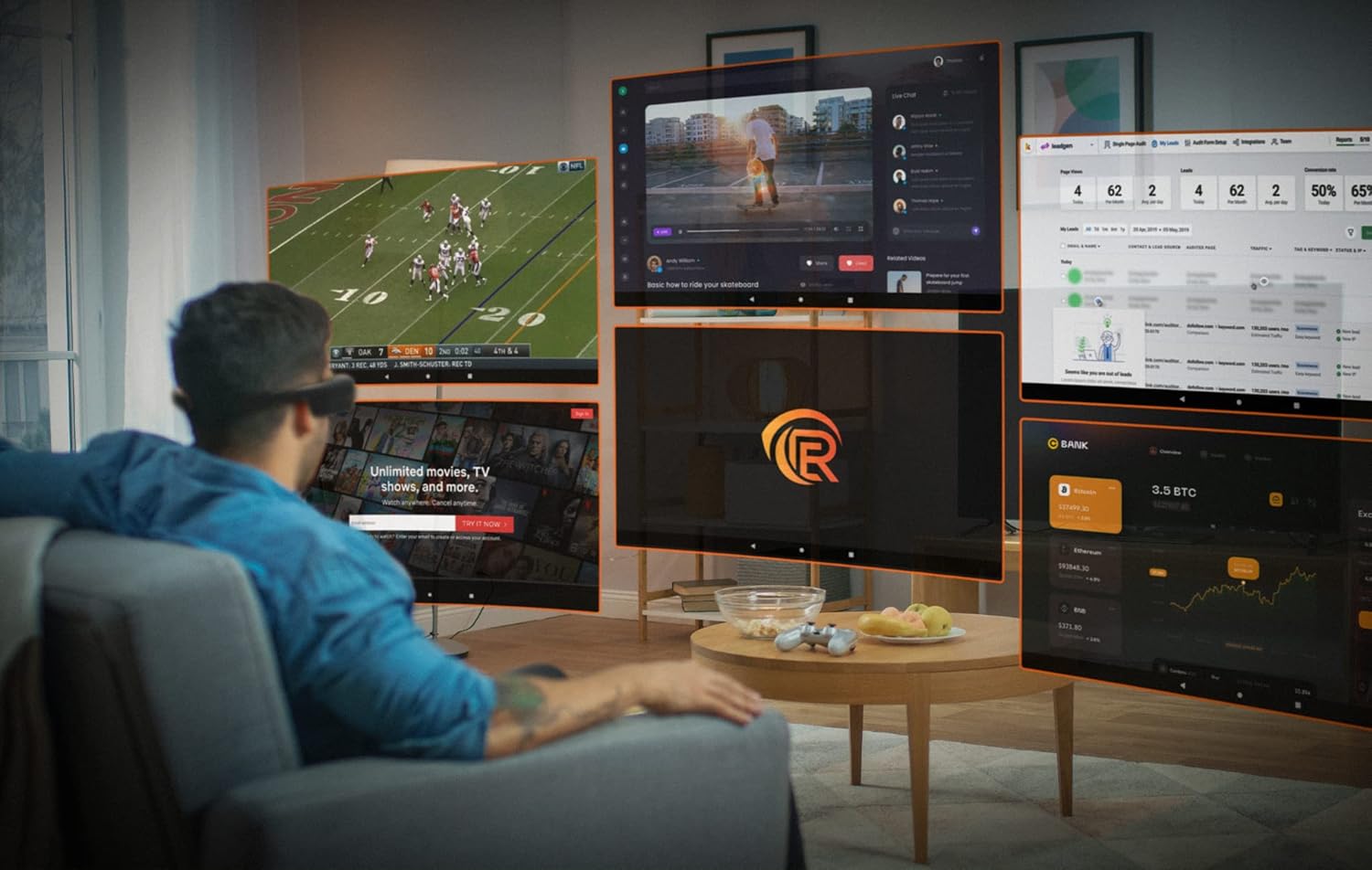 AR Glasses with 90" Virtual Theater for Gaming and Streaming D3944