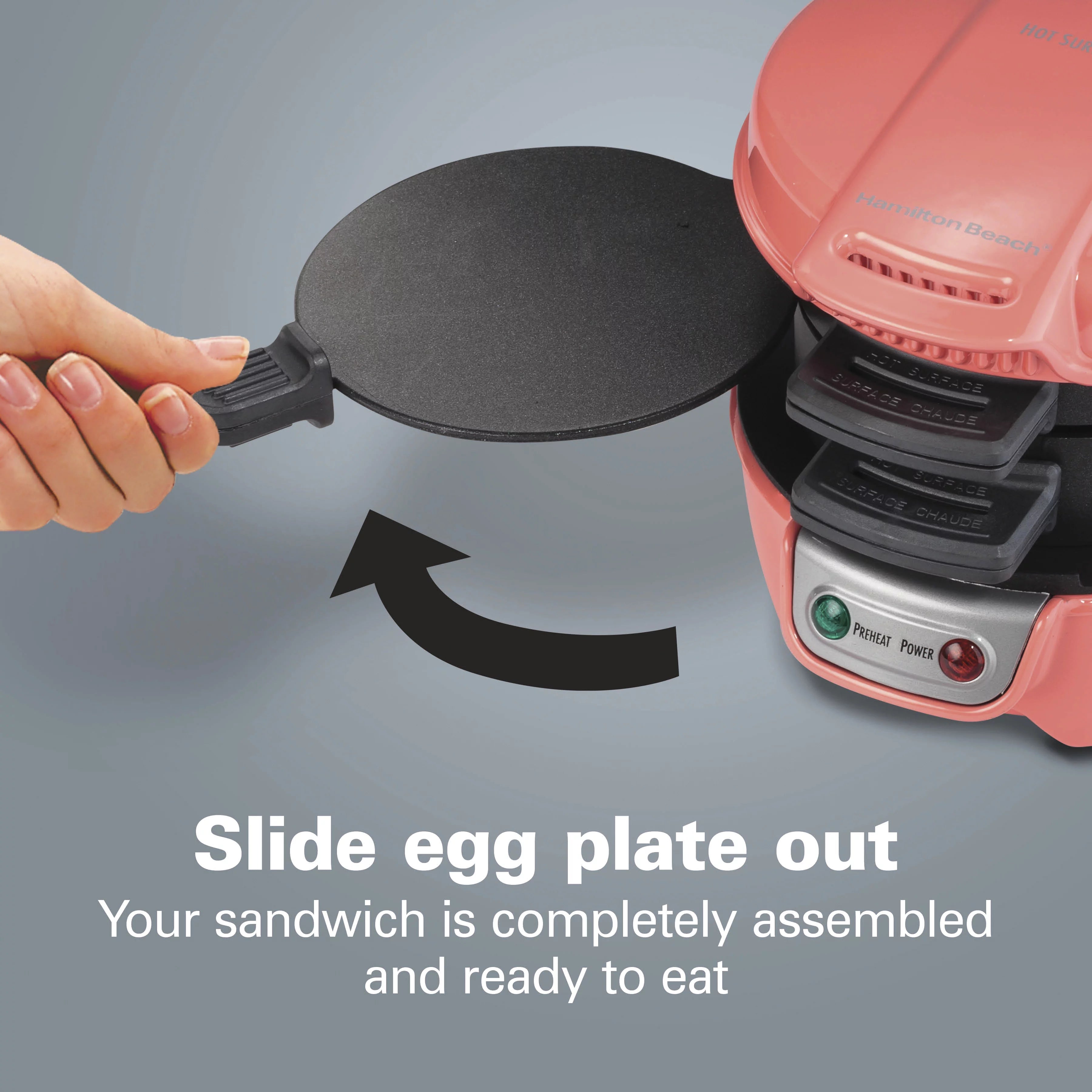 Breakfast Sandwich Maker with Egg Cooker Ring B516326