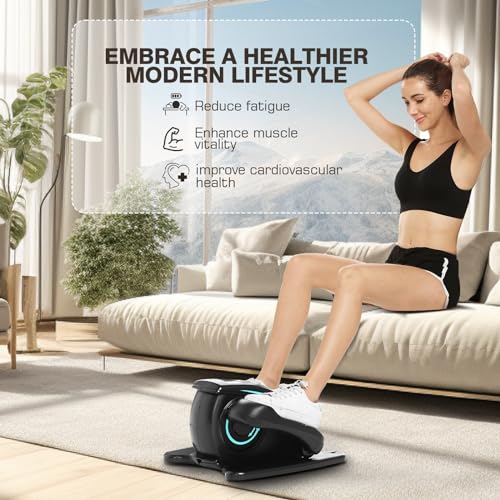 Under Desk Elliptical Machine - Quiet Pedal Exerciser for Seniors, Office & Home N263