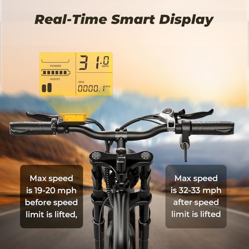 Moped-Style Ebike, 1500W, 31-33 MPH, 40-75 Miles Range, 20" Fat Tire, All-Terrain Y48215