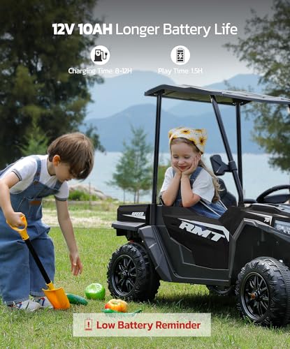 24V Ride on Car 2 Seater with Sun Shade, Dump Bed & Shovel, 4WD Electric Truck for Kids F44284