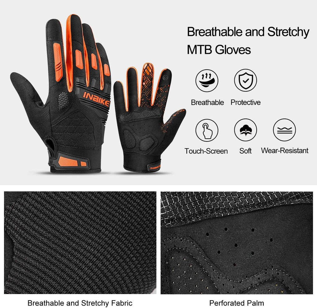MTB Mountain Bike Gloves Touchscreen with Padded Knuckle Protection K449331