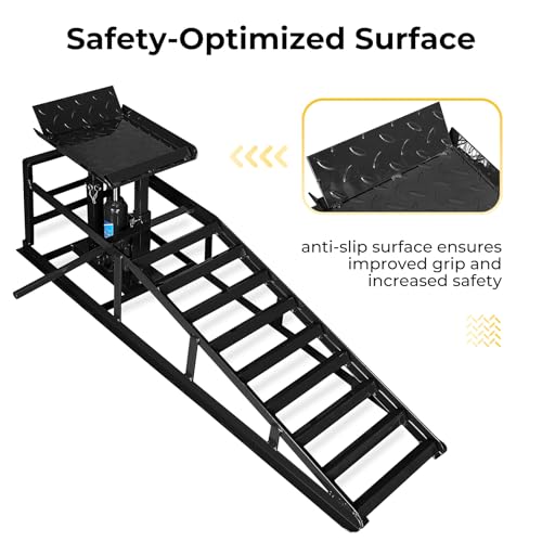 Heavy Duty Steel Hydraulic Car Ramps for Oil Change, 2 Pack J984