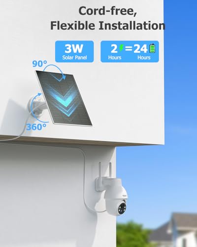 Wireless Outdoor Security Camera, 3MP Pan Tilt 360° with Color Night Vision G68136