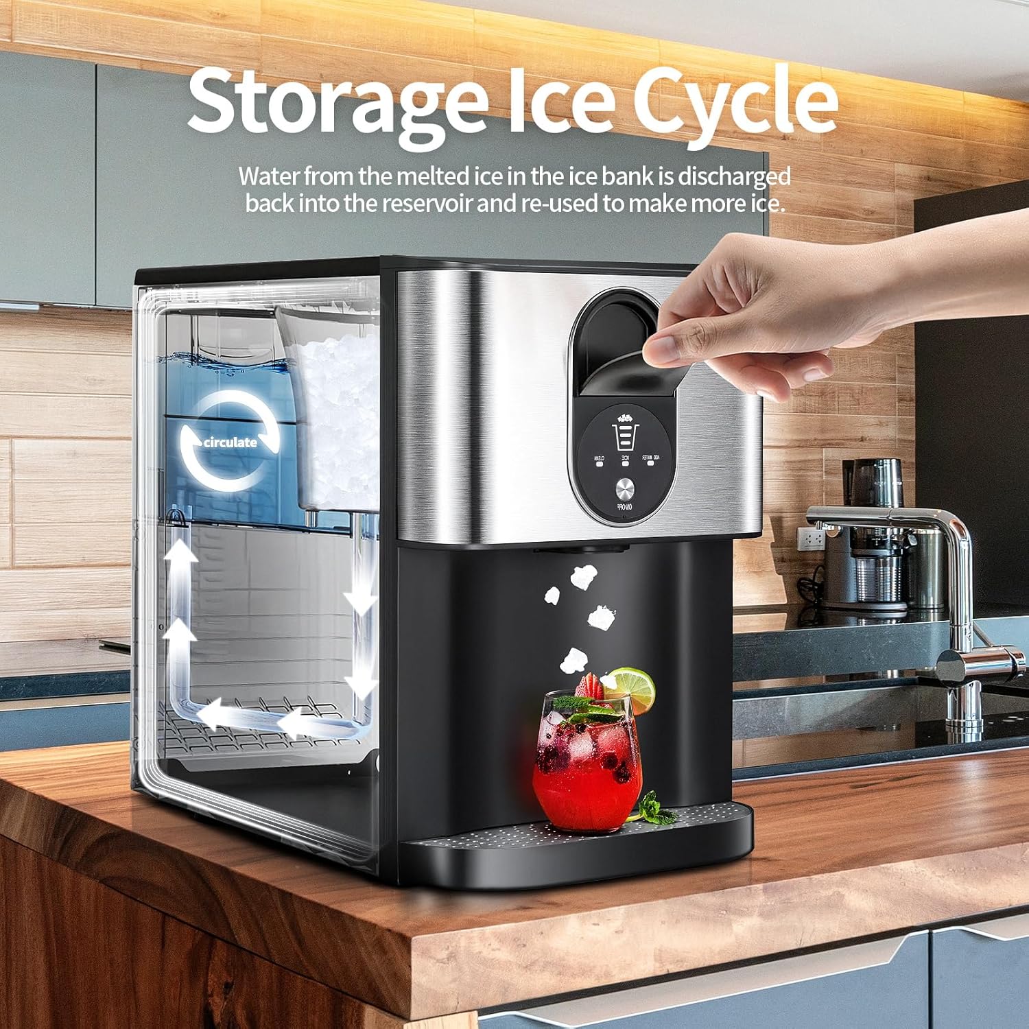 Countertop Nugget Ice Maker with Self-Cleaning J874