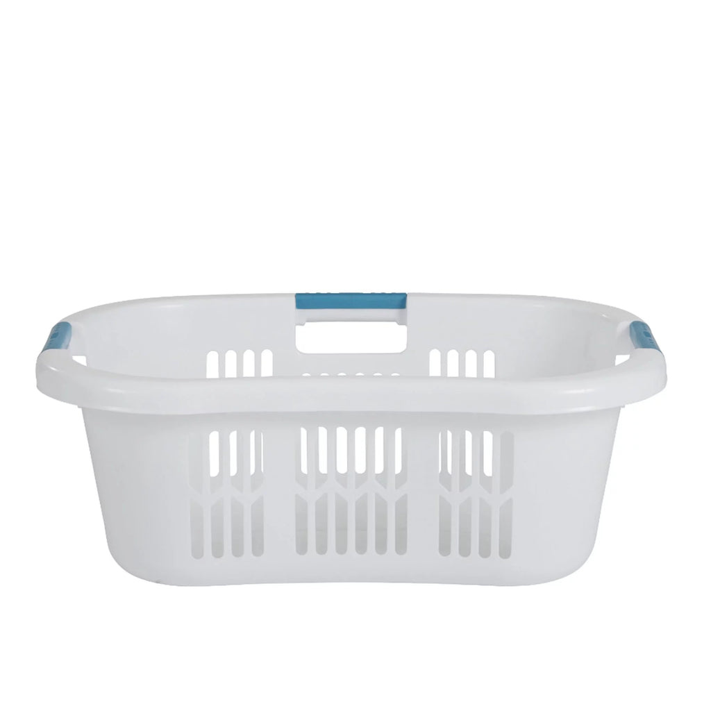 Large Portable Plastic Laundry Basket, White H29093