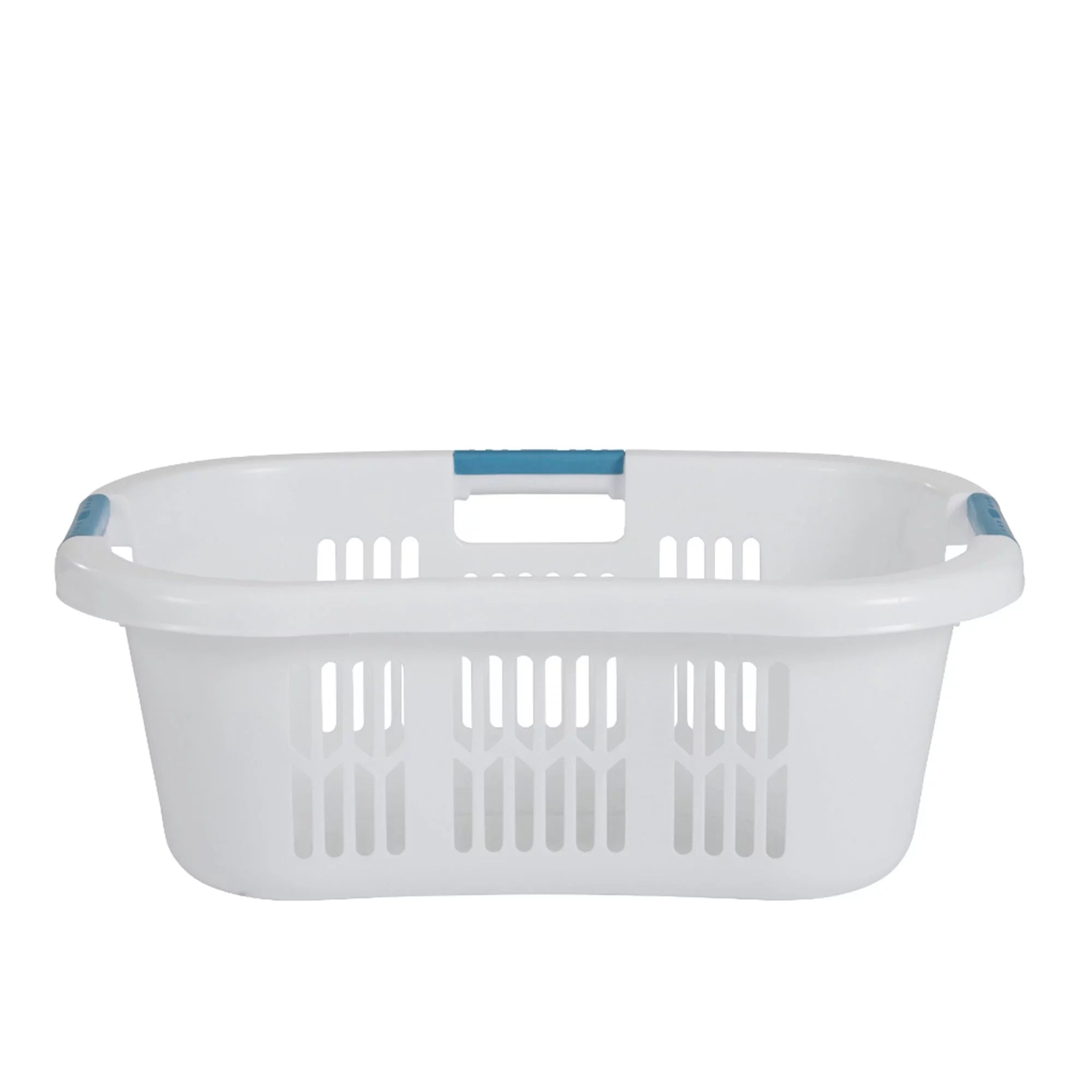 Large Portable Plastic Laundry Basket, White H29093