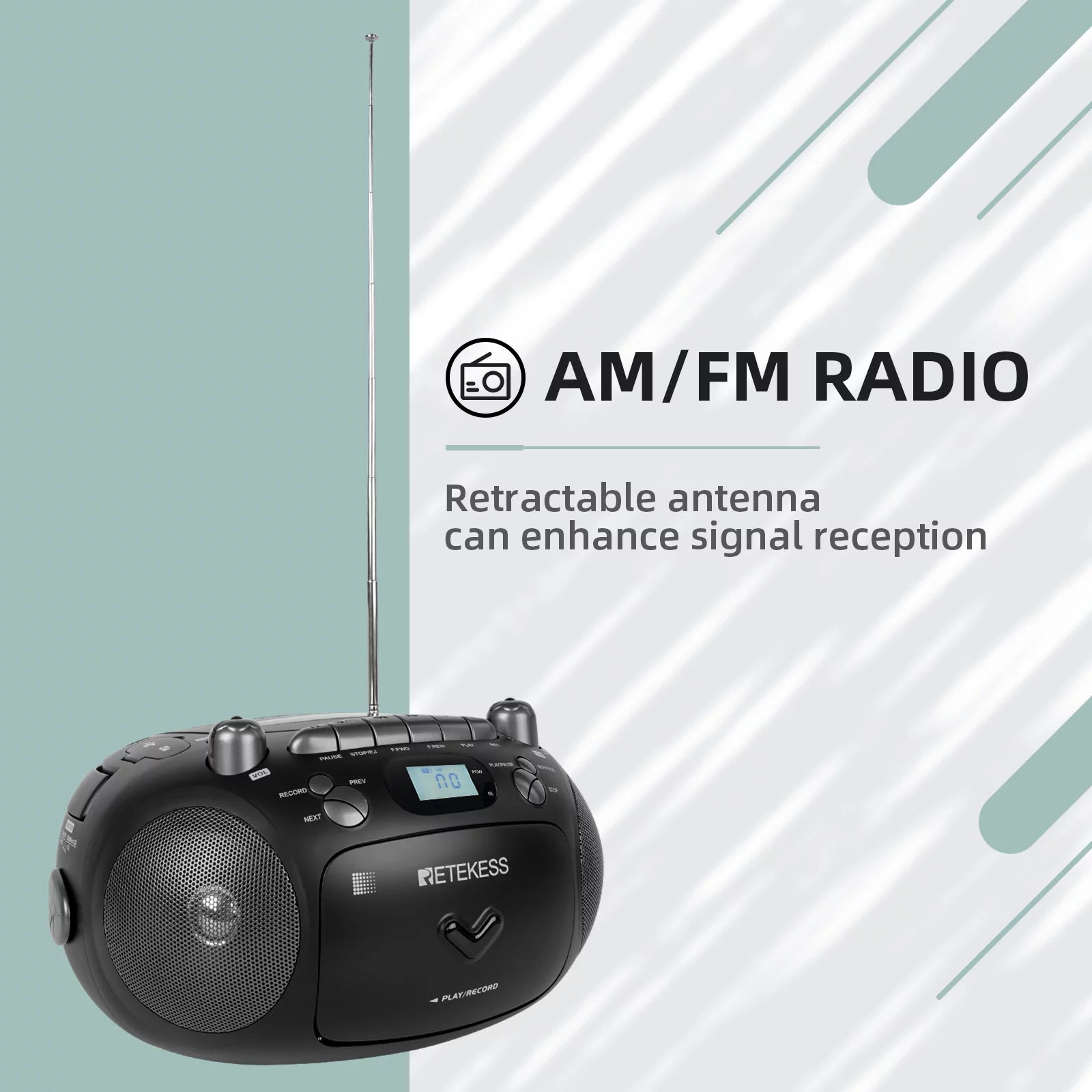 CD and Cassette Player Combo, Portable Boombox with AM FM Radio, MP3, USB, Micro SD X73185