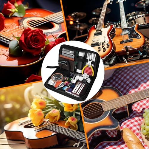 Guitar Tool Kit with Capo, Strings, Picks, Bridge Pins and Gauge J633