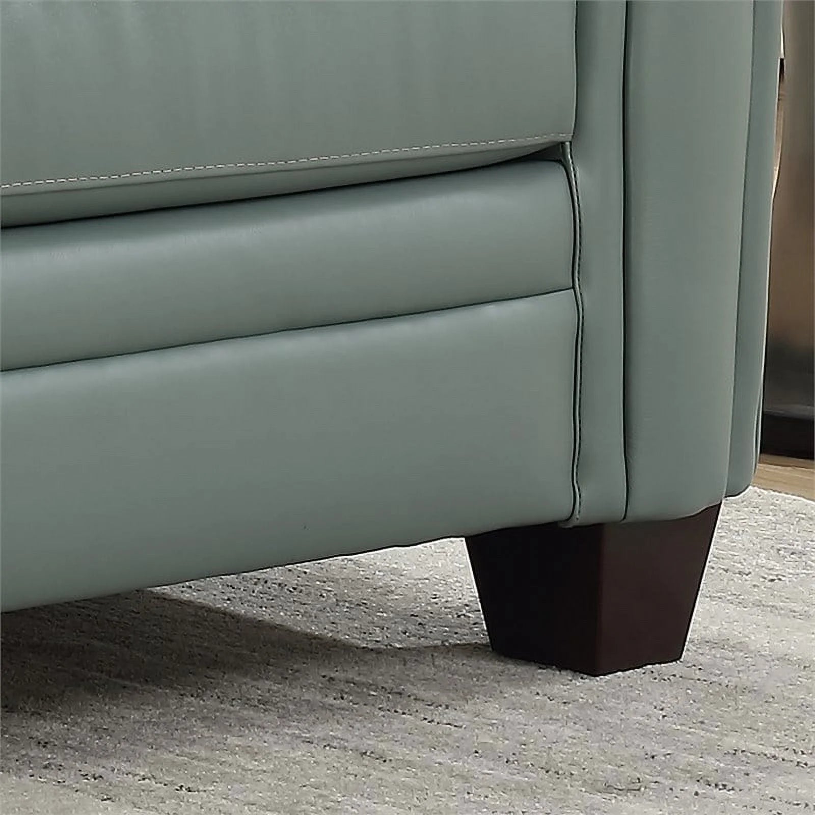 Spa Green Leather Tufted Sofa X8013