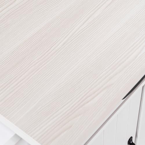 Farmhouse Kitchen Island with Drop Leaf, Barn Door and Wheels O34026
