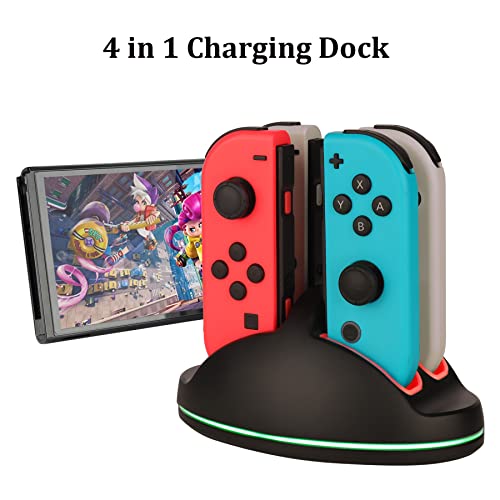 Switch Accessories Bundle with Carrying Case, Steering Wheels, Screen Protectors, Charging Dock V993