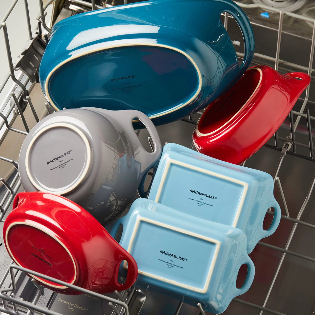 Ceramic Casserole Bakers with Lid Set, 3-Piece, Teal L3798