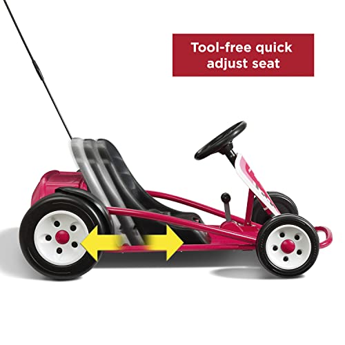 Kids Electric Go-Kart with Adjustable Seat, Rubber Wheels B5495