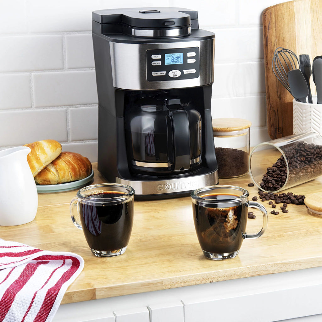 12-Cup Coffee Maker with Integrated Grinder, Black Y42475