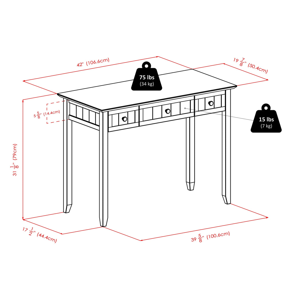 Traditional Writing Desk, Coffee Finish H70648