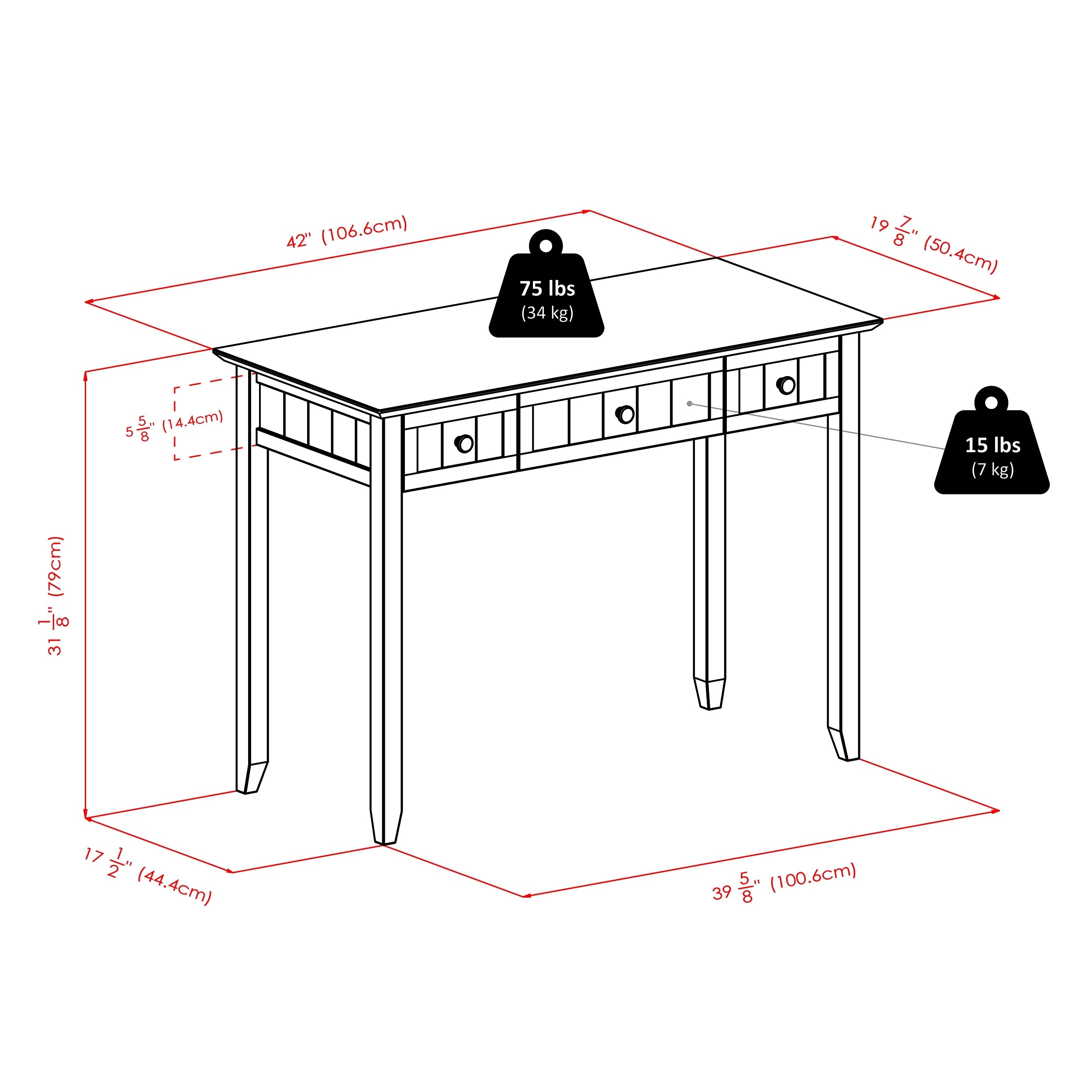Traditional Writing Desk, Coffee Finish H70648
